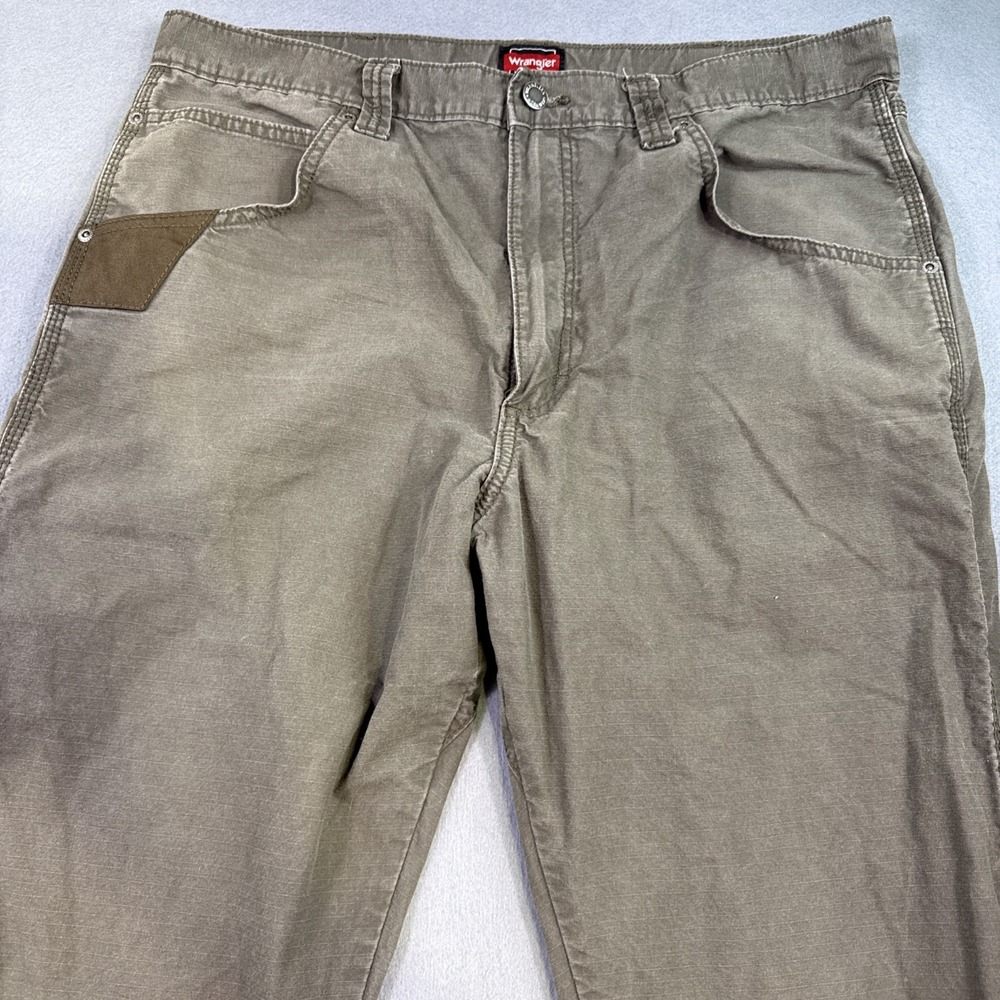 Wrangler ATG All Terrain Gear Tan Canvas Workwear Pants Straight Leg 36X34 - Picture 2 of 8